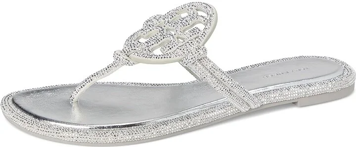 Tory Burch Miller Knotted Pave Women's Shoes Silver : 6 M, Leather - Image 5