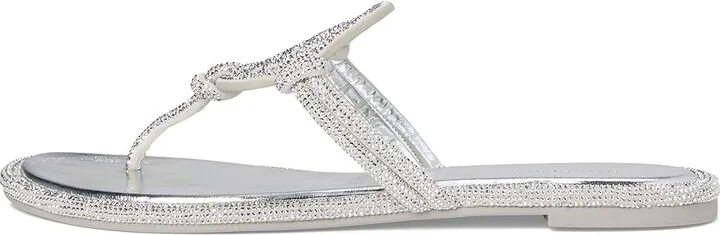 Tory Burch Miller Knotted Pave Women's Shoes Silver : 6 M, Leather - Image 6