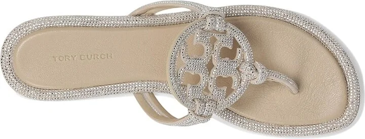 Tory Burch Miller Knotted Pave Women's Shoes Stone Gray : 10 M, Leather - Image 2