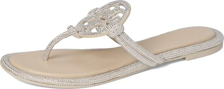 Tory Burch Miller Knotted Pave Women's Shoes Stone Gray : 10 M, Leather - Image 5