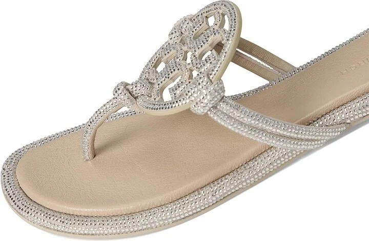 Tory Burch Miller Knotted Pave Women's Shoes Stone Gray : 10 M, Leather - Image 7
