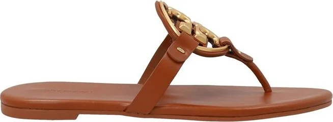 Tory Burch Miller Logo Plaque Thong Sandals