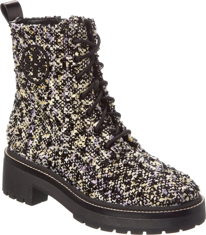 Tory Burch Miller Lug Sole Tweed & Leather Bootie