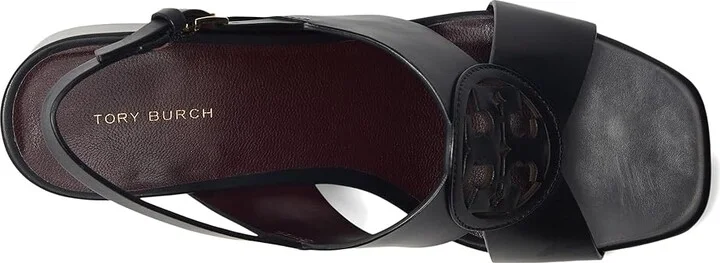 Tory Burch Miller Mid Heel Sandals 55mm Women's Sandals Perfect Black : 8.5 M, Leather - Image 2