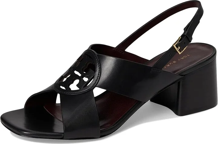 Tory Burch Miller Mid Heel Sandals 55mm Women's Sandals Perfect Black : 8.5 M, Leather - Image 5