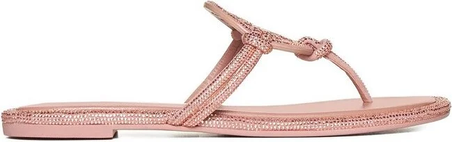 Tory Burch Miller Pavé Crystal-Embellished Thong Slippers
