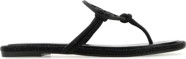Tory Burch Miller Pavé Embellished Thong Slippers