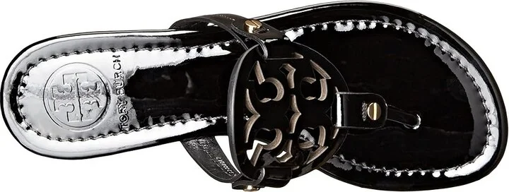 Tory Burch Miller Sandal Women's Shoes Perfect Black Patent : 4 M, Leather - Image 3