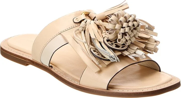 Tory Burch Miller Tassel Leather Slide