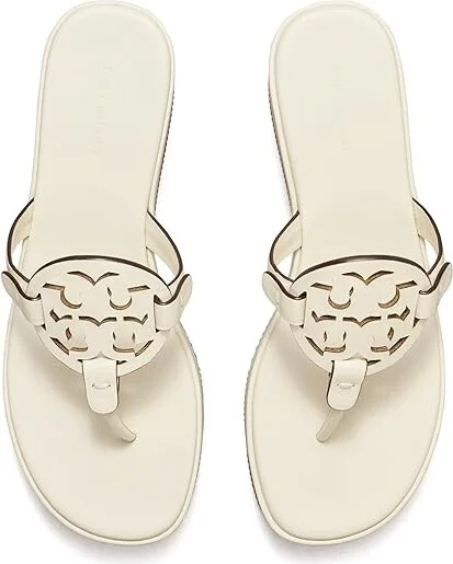 Tory Burch Miller Wedge 25 mm Women's Sandals New Ivory : 10.5 M, Leather - Image 2