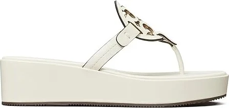 Tory Burch Miller Wedge 25 mm Women's Sandals New Ivory : 10.5 M, Leather - Image 4