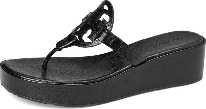 Tory Burch Miller Wedge 25 mm Women's Sandals Perfect Black : 10 M, Leather - Image 5