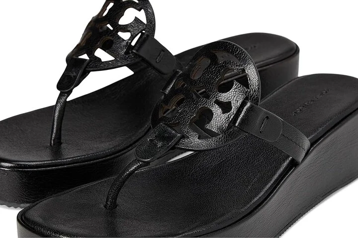 Tory Burch Miller Wedge 25 mm Women's Sandals Perfect Black : 10 M, Leather - Image 7