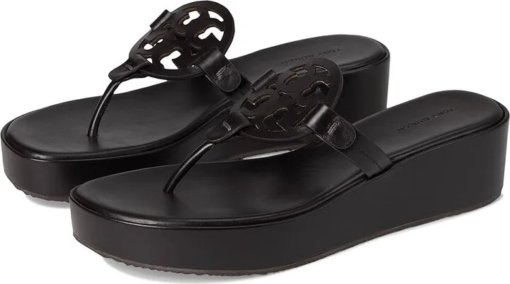 Tory Burch Miller Wedge 25Mm Women's Sandals Cocoa : 9.5 M, Leather