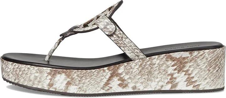 Tory Burch Miller Wedge 25Mm Women's Sandals Granite Roccia : 8.5 M, Leather - Image 6