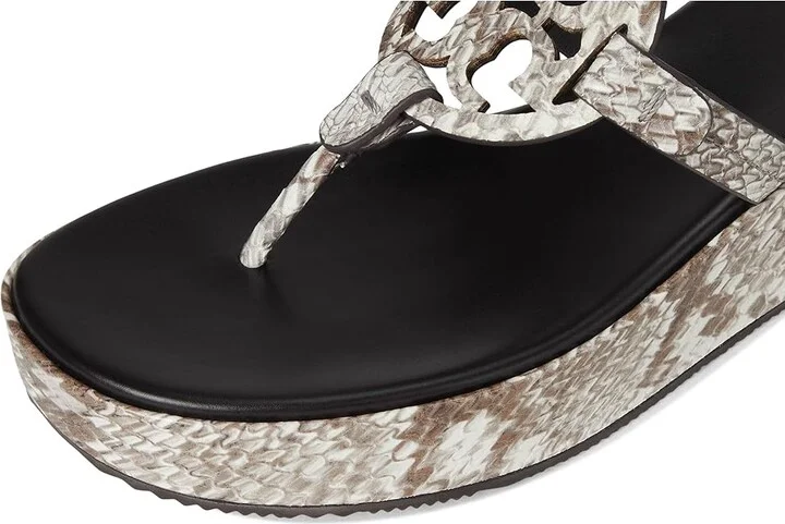 Tory Burch Miller Wedge 25Mm Women's Sandals Granite Roccia : 8.5 M, Leather - Image 7