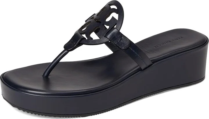 Tory Burch Miller Wedge 25Mm Women's Sandals New Navy : 8.5 M, Leather - Image 5