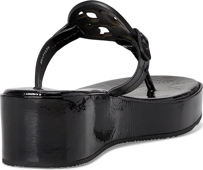 Tory Burch Miller Wedge 25Mm Women's Sandals Perfect Black Patent : 9 M, Leather - Image 4