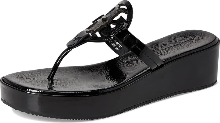 Tory Burch Miller Wedge 25Mm Women's Sandals Perfect Black Patent : 9 M, Leather - Image 5