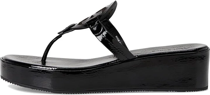 Tory Burch Miller Wedge 25Mm Women's Sandals Perfect Black Patent : 9 M, Leather - Image 6