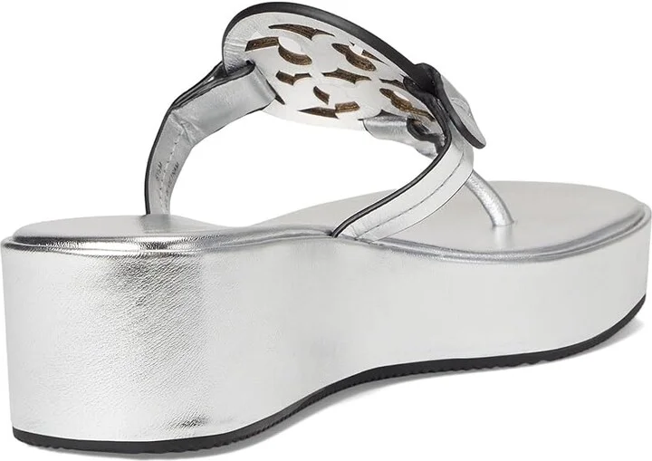 Tory Burch Miller Wedge 25Mm Women's Sandals Silver : 11 M, Leather - Image 4
