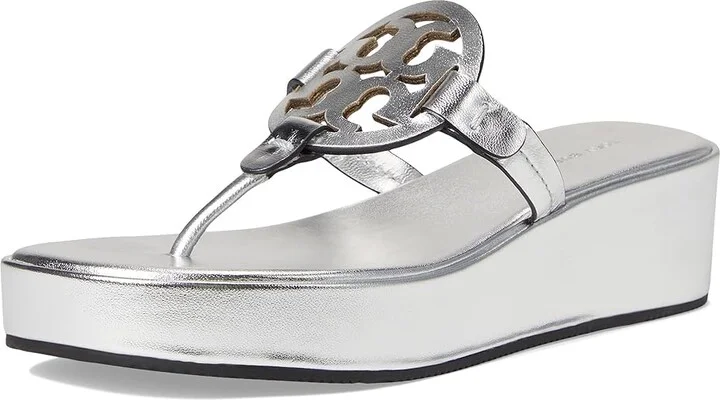 Tory Burch Miller Wedge 25Mm Women's Sandals Silver : 11 M, Leather - Image 5