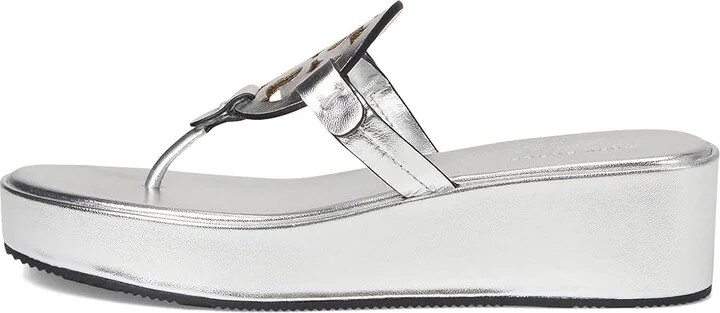 Tory Burch Miller Wedge 25Mm Women's Sandals Silver : 11 M, Leather - Image 6
