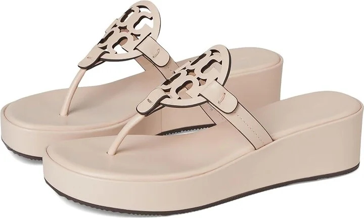 Tory Burch Miller Wedge 25Mm Women's Sandals Soft Pink : 12 M, Leather