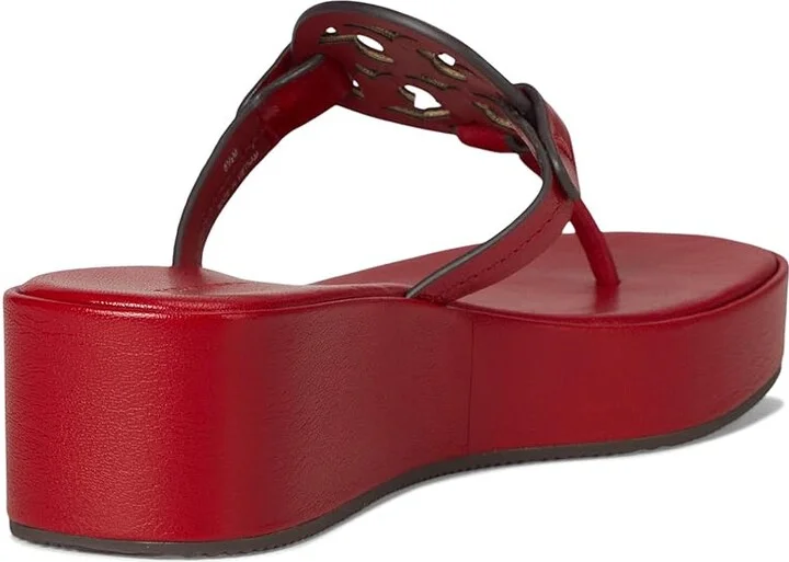 Tory Burch Miller Wedge 25Mm Women's Sandals Tory Red : 9 M, Leather - Image 4