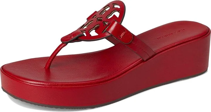 Tory Burch Miller Wedge 25Mm Women's Sandals Tory Red : 9 M, Leather - Image 5