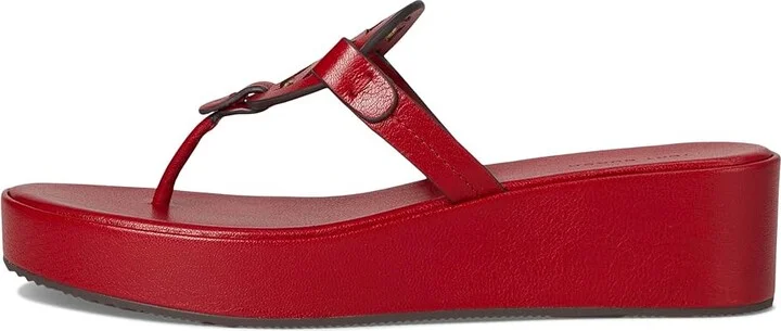 Tory Burch Miller Wedge 25Mm Women's Sandals Tory Red : 9 M, Leather - Image 6