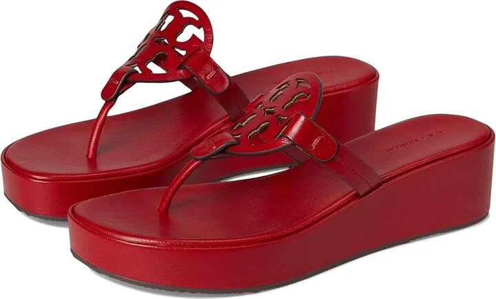 Tory Burch Miller Wedge 25Mm Women's Sandals Tory Red : 9 M, Leather