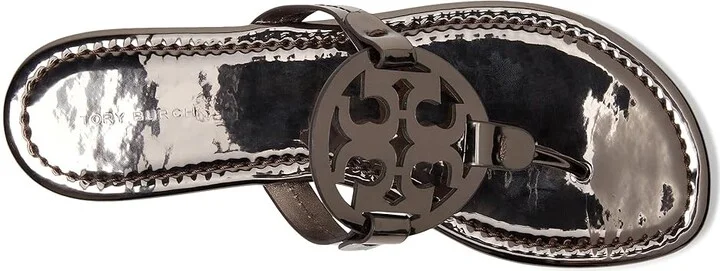 Tory Burch Miller Women's Shoes Shiny Dark Gray : 6.5 M, Leather - Image 2