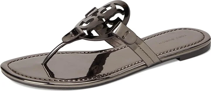 Tory Burch Miller Women's Shoes Shiny Dark Gray : 6.5 M, Leather - Image 5