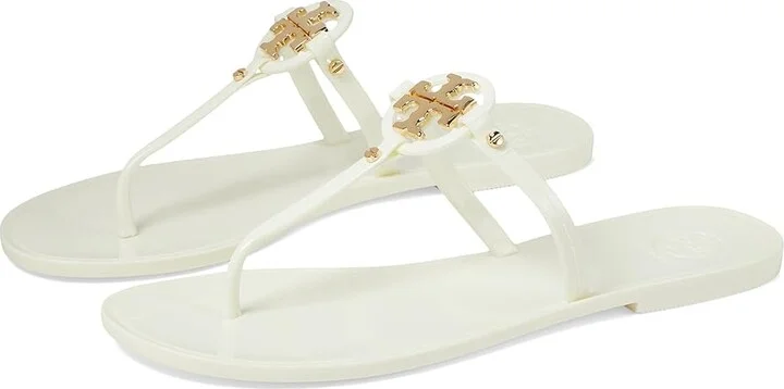 Tory Burch Mini Miller Jelly Thong Sandal Women's Sandals Ivory : 7 M, Synthetic