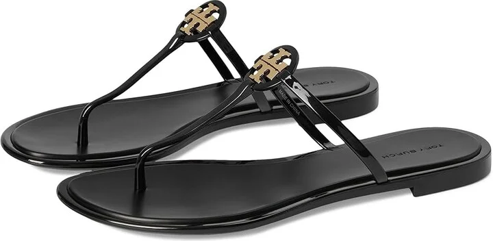 Tory Burch Mini Miller Jelly Women's Sandals Perfect Black/Gold : 8 M, Synthetic