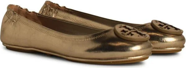 Tory Burch 'Minnie' Gold Leather Ballet Flats - Image 2