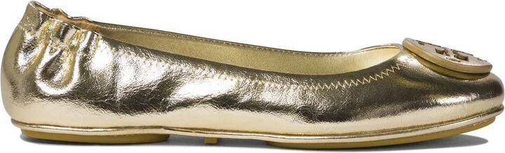 Tory Burch 'Minnie' Gold Leather Ballet Flats - Image 2