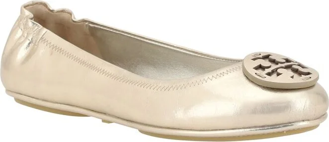 Tory Burch 'Minnie' Gold Leather Ballet Flats - Image 6
