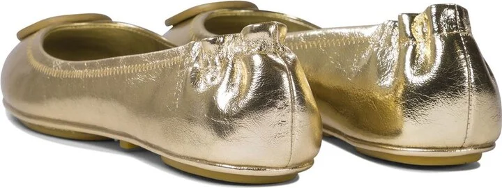 Tory Burch 'Minnie' Gold Leather Ballet Flats - Image 10