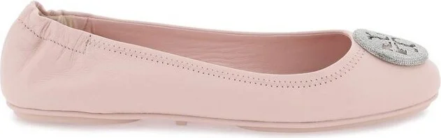 Tory Burch Minnie Logo Embellished Ballerina Shoes