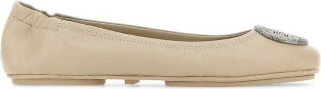 Tory Burch Minnie Logo Embellished Ballerina Shoes
