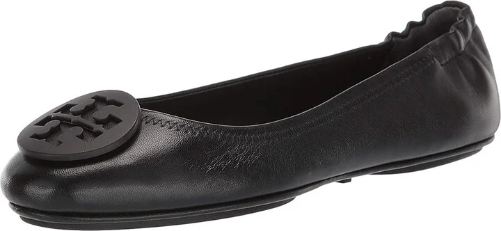 Tory Burch Minnie Travel Ballet w/ Logo Women's Shoes Perfect Black : 5 M, Leather - Image 2