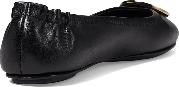 Tory Burch Minnie Travel Ballet w/ Metal Logo Women's Shoes Perfect Black/Gold : 5 M, Leather - Image 5