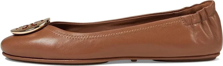 Tory Burch Minnie Travel Ballet w/ Metal Logo Women's Shoes Royal Tan/Gold : 10 M, Leather - Image 7