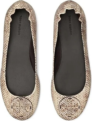 Tory Burch Minnie Travel Ballet With Leather Logo Women's Shoes Cream Roccia : 5.5 M - Image 2