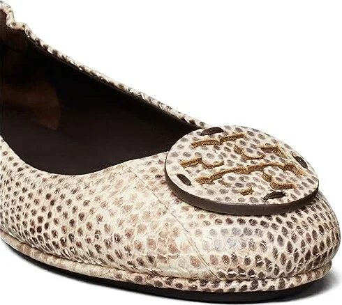 Tory Burch Minnie Travel Ballet With Leather Logo Women's Shoes Cream Roccia : 5.5 M - Image 3