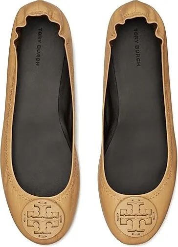 Tory Burch Minnie Travel Ballet With Leather Logo Women's Shoes Ginger Shortbread : 7 M - Image 2