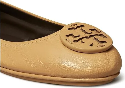 Tory Burch Minnie Travel Ballet With Leather Logo Women's Shoes Ginger Shortbread : 7 M - Image 3