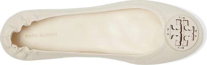 Tory Burch Minnie Travel Ballet With Leather Logo Women's Shoes Light Cream : 9.5 M - Image 2
